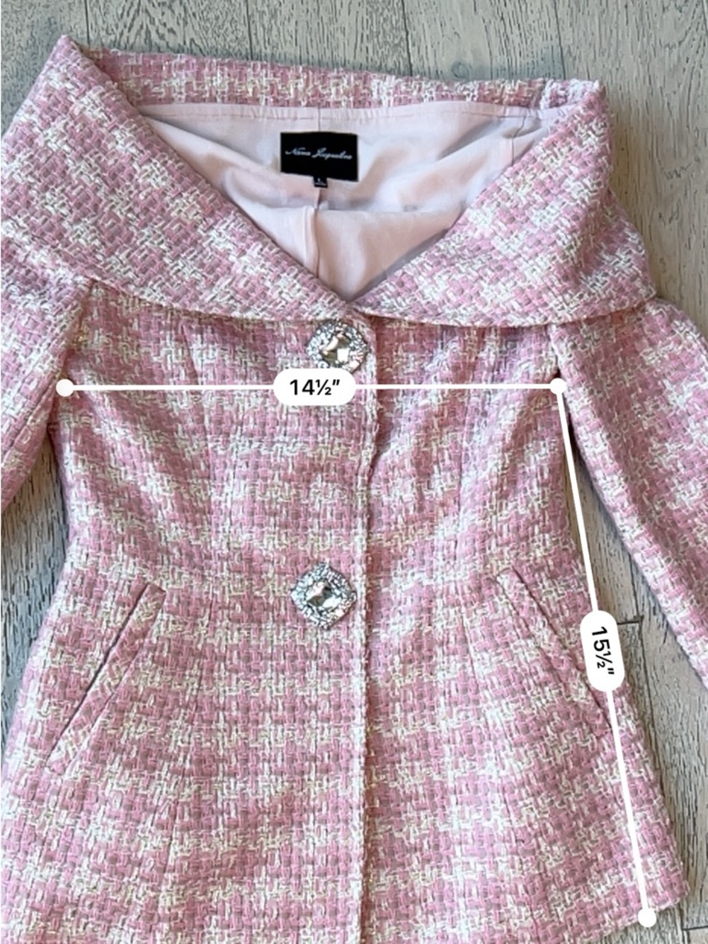 NWT Nana Jacqueline Pink and Cream Tweed Mini Skirt Set - Picture 4 of 10